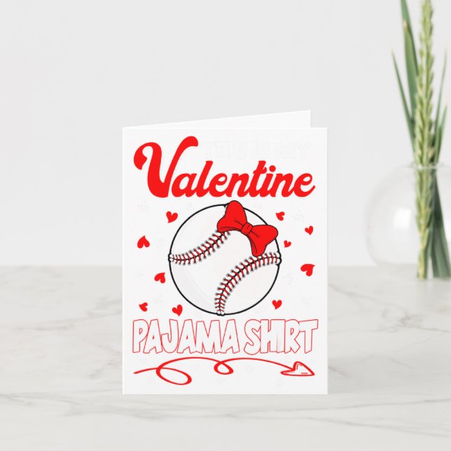 This Is My Valentines Baseball Pajama For Kids Boy Card (Front)