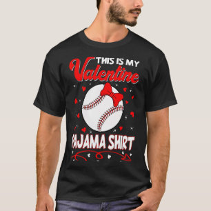 This Is My Valentines Baseball Pajama For Kids Boy T-Shirt