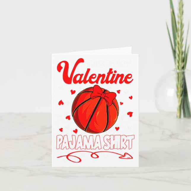This Is My Valentines Basketball Pajama For Kids B Card (Front)