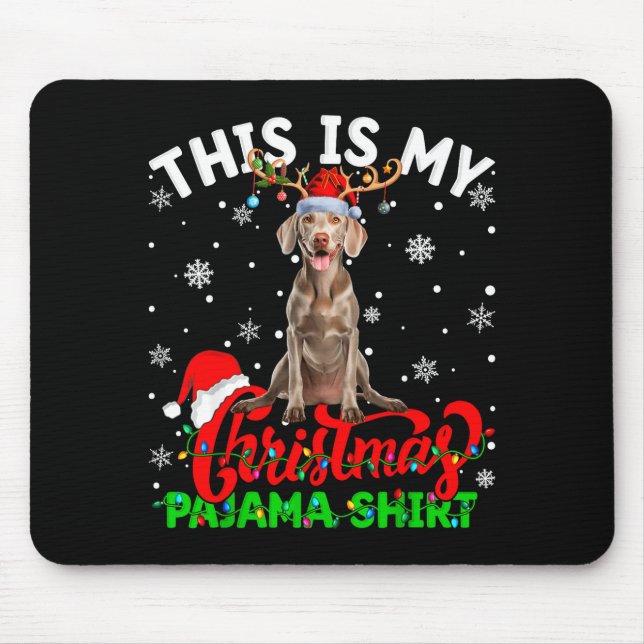 This Is My Weimaraner Dog Ugly Christmas Pajama Sw Mouse Mat (Front)