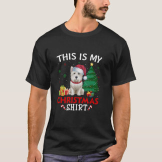 This is My Westie Dog Santa Hat Christmas Pajama T T-Shirt