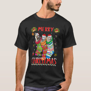 This Is My Wolf Christmas Pajama Funny Wolf In Soc T-Shirt
