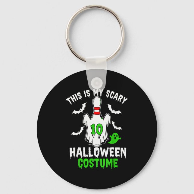 This Is My Y Halloween Costume Bowling N Ghost Sok Key Ring (Front)