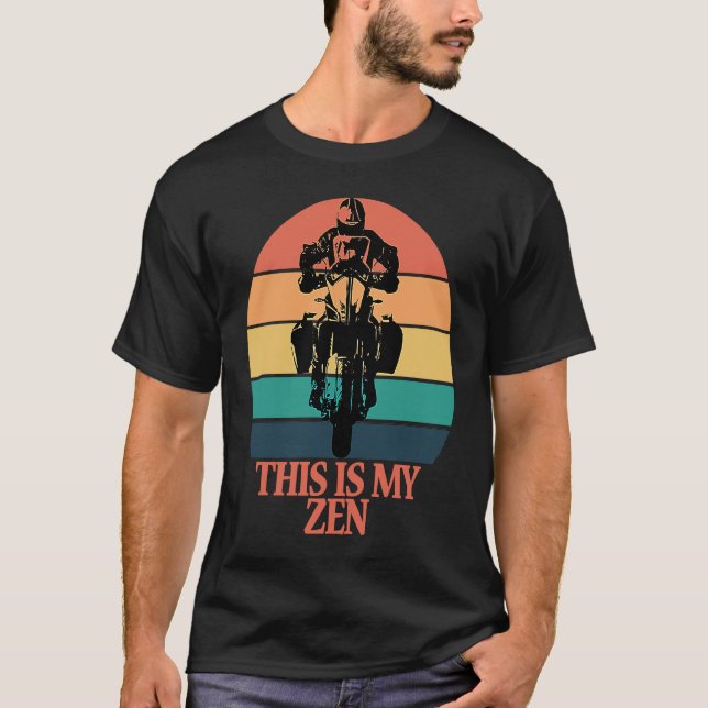 This Is My Zen Retro Sunset Motorcycle Adventure L T-Shirt (Front)