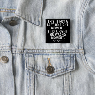 This Is Not A Left Or Right Moment Cory Booker 15 Cm Square Badge