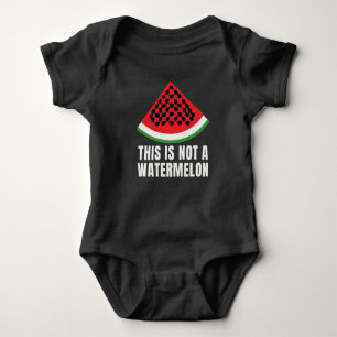 This is Not a Watermelon - Palestinian keffiyeh Baby Bodysuit