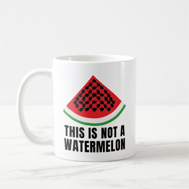 This is Not a Watermelon - Palestinian keffiyeh Coffee Mug (Left)