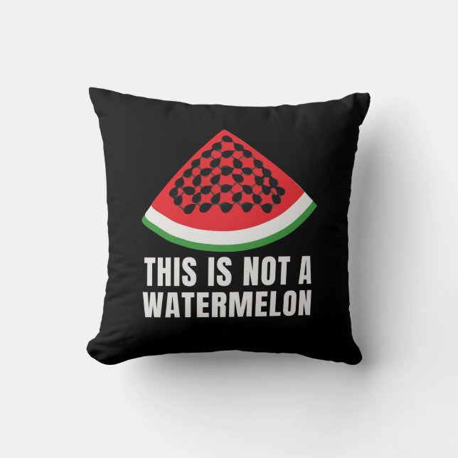 This is Not a Watermelon - Palestinian keffiyeh Cushion (Front)