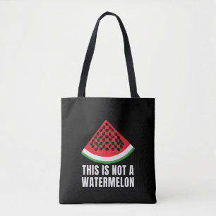 This is Not a Watermelon - Palestinian keffiyeh Tote Bag
