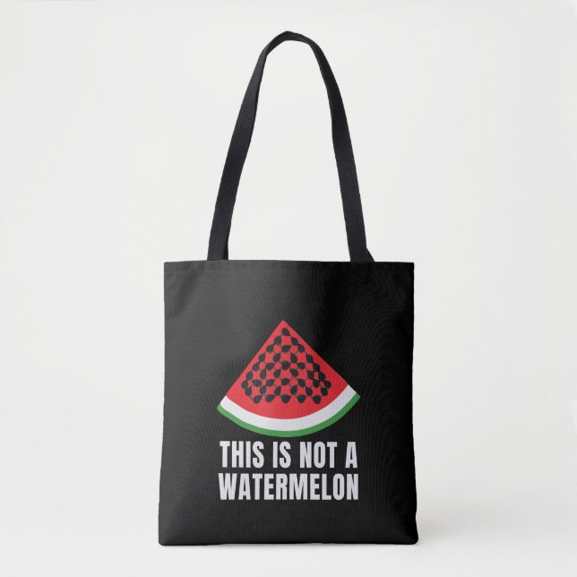 This is Not a Watermelon - Palestinian keffiyeh Tote Bag (Front)
