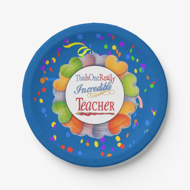 This Is One Really Incredible Teacher Gift Paper Plate (Front)