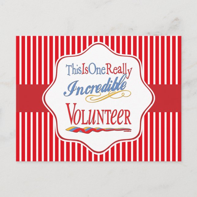 This Is One Really Incredible Volunteer Gift Postcard (Front)