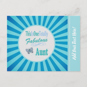 This Is One Totally Fabulous Aunt Blue Butterfly Postcard