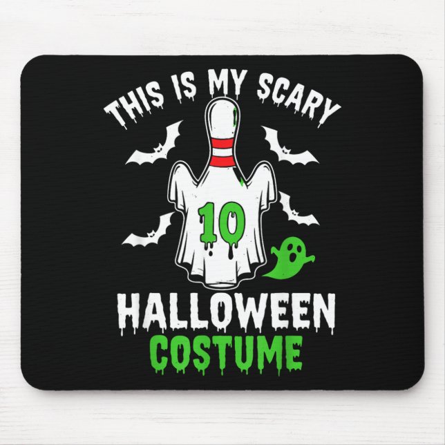 This Is Scary Halloween Costume Bowling Pin Ghost Mouse Mat (Front)