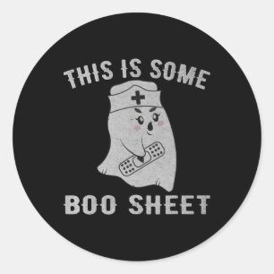 This Is Some Boo Sheet Boo Ghost Fun Halloween Nur Classic Round Sticker