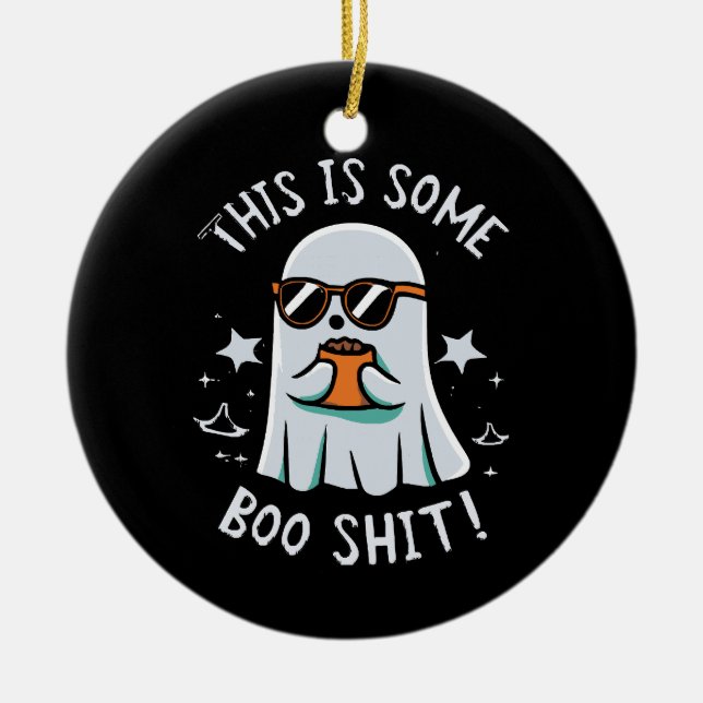 This is Some Boo Sheet Ceramic Tree Decoration (Front)