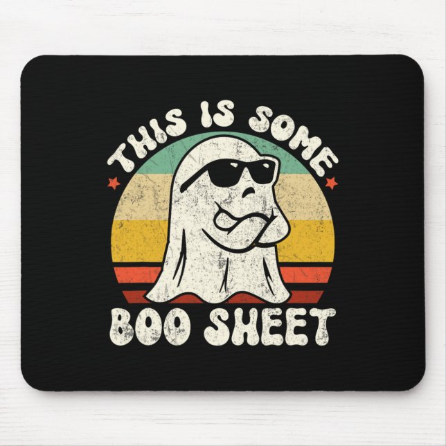 This Is Some Boo Sheet Cool Ghost Fun Halloween Co Mouse Mat (Front)