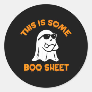 This Is Some Boo Sheet Cool Ghost Funny Halloween Classic Round Sticker