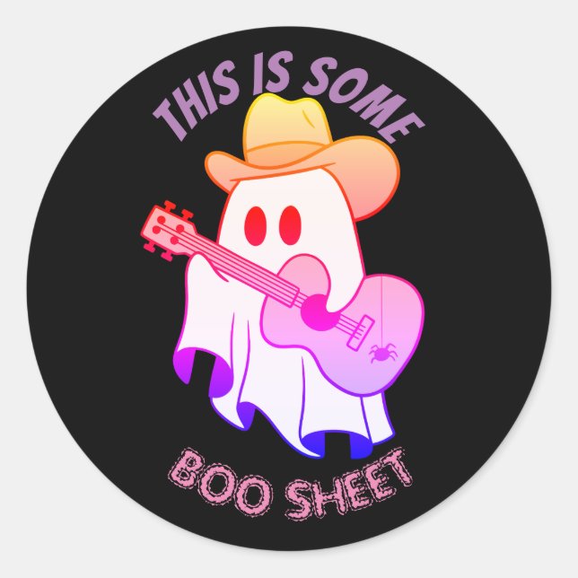 THIS IS SOME BOO SHEET, cute ghost Classic Round Sticker (Front)