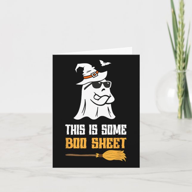 This Is Some Boo Sheet Fun Halloween Ghost  Card (Front)