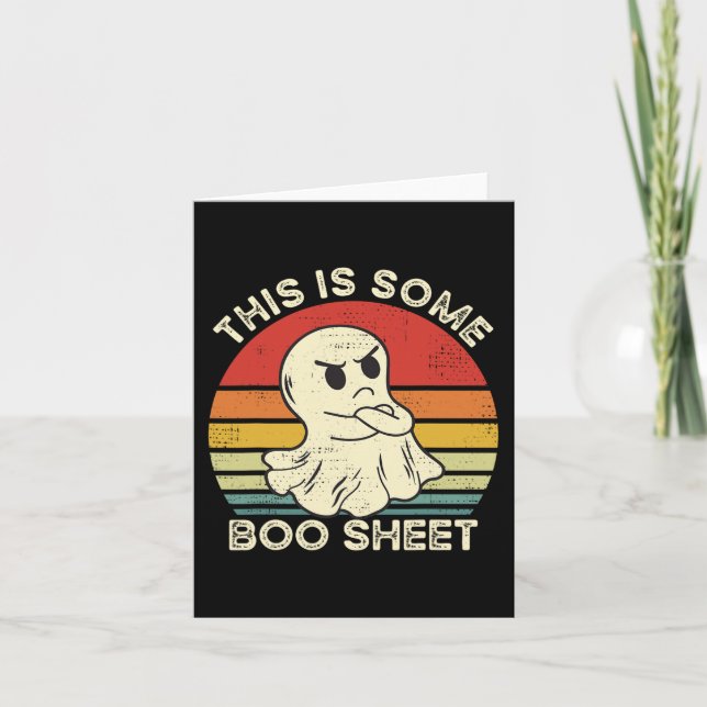 This Is Some Boo Sheet Funny Ghost Retro Halloween Card (Front)