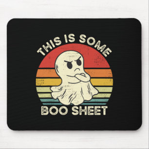 This Is Some Boo Sheet Funny Ghost Retro Halloween Mouse Mat