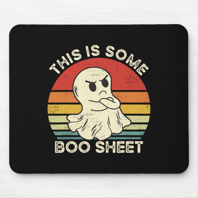 This Is Some Boo Sheet Funny Ghost Retro Halloween Mouse Mat (Front)