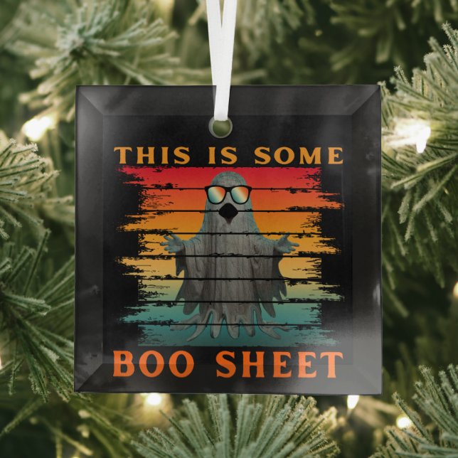 This is some boo sheet funny halloween ghost glass tree decoration (Insitu)