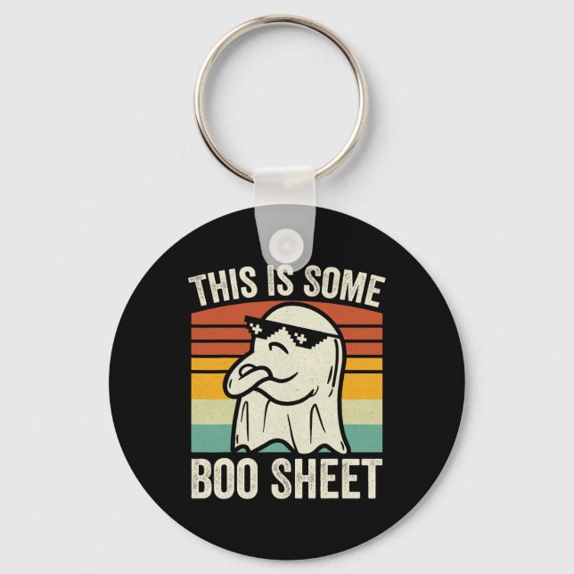 This Is Some Boo Sheet Funny Halloween Ghost kids  Key Ring (Front)