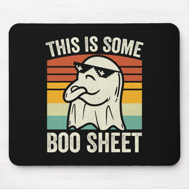 This Is Some Boo Sheet Funny Halloween Ghost kids  Mouse Mat (Front)