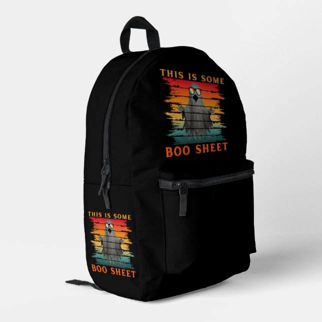 This is some boo sheet funny halloween ghost printed backpack (Back Corner Left)