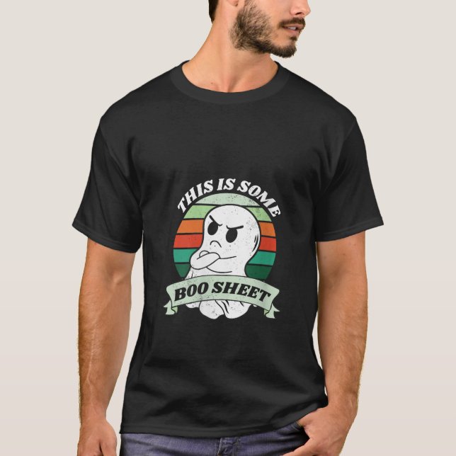 This Is Some Boo Sheet Funny Halloween Ghost V Nec T-Shirt (Front)