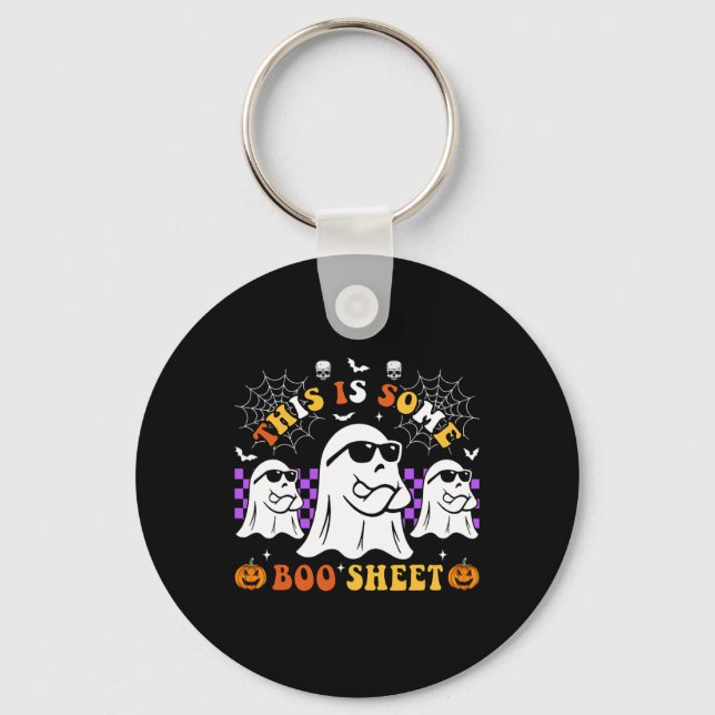 This Is Some Boo Sheet Funny Halloween  Key Ring (Front)