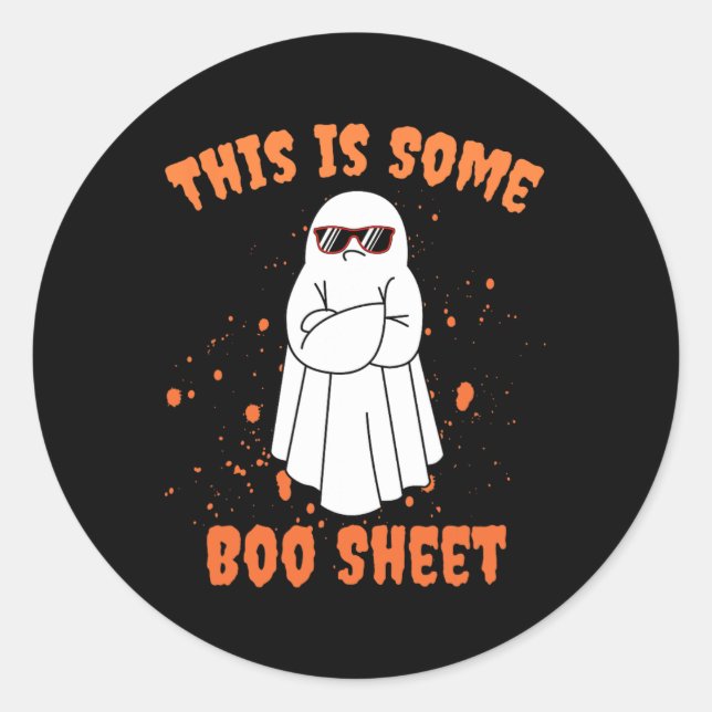 This Is Some Boo Sheet Ghost Funny Halloween  Classic Round Sticker (Front)