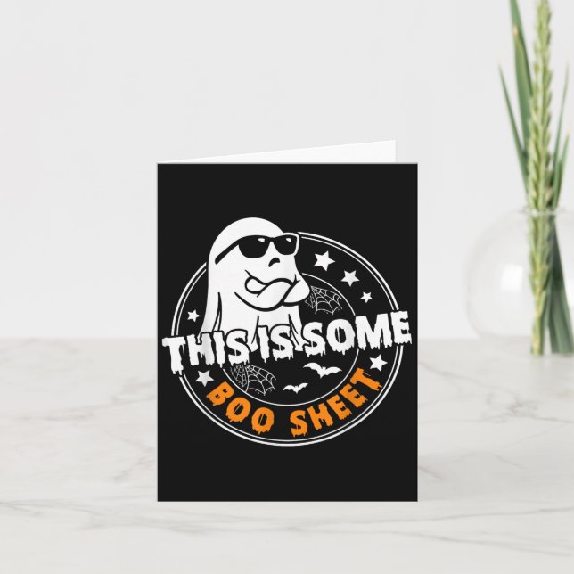 This Is Some Boo Sheet Ghost Funny Retro Halloween Card (Front)
