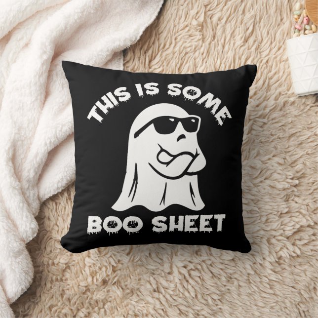 This Is Some Boo Sheet Ghost Funny Retro Halloween Cushion (Blanket)