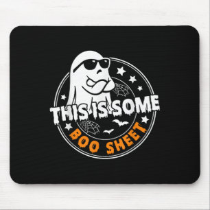 This Is Some Boo Sheet Ghost Funny Retro Halloween Mouse Mat