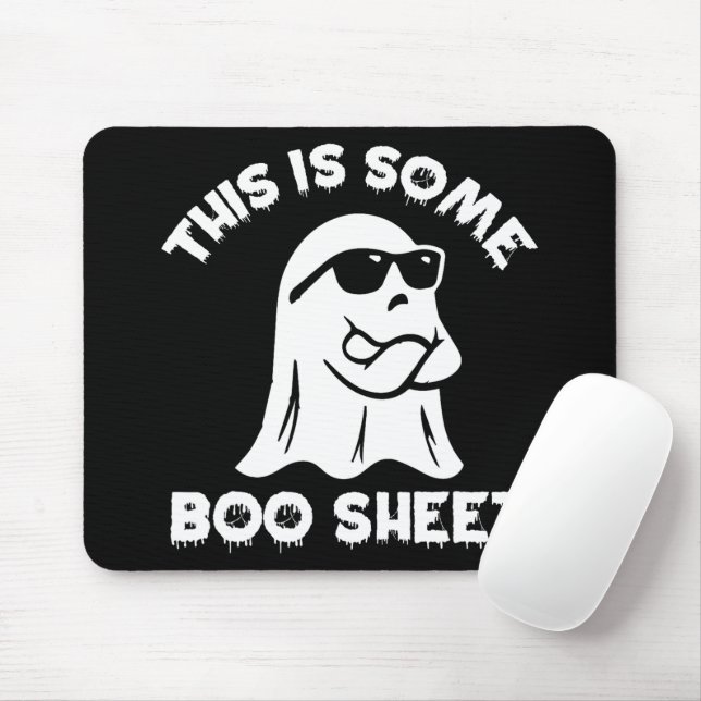 This Is Some Boo Sheet Ghost Funny Retro Halloween Mouse Mat (With Mouse)