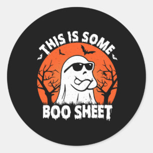 This Is Some Boo Sheet Ghost Retro Funny Halloween Classic Round Sticker