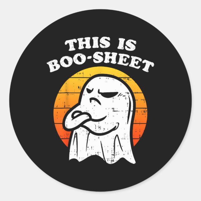 This is Some Boo-Sheet Ghost Retro Funny Halloween Classic Round Sticker (Front)