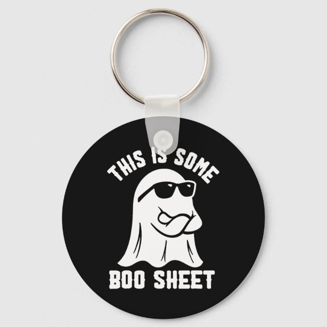 This Is Some Boo Sheet Ghost Retro Halloween Costu Key Ring (Front)