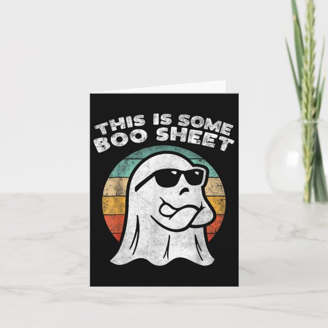 This Is Some Boo Sheet Ghost Sungles Halloween Men Card (Front)