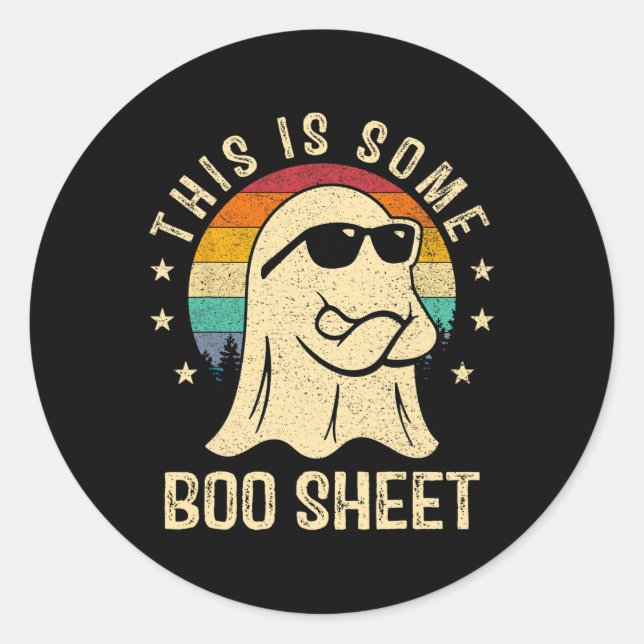 This Is Some Boo Sheet Halloween Ghost Fun Men Wom Classic Round Sticker (Front)