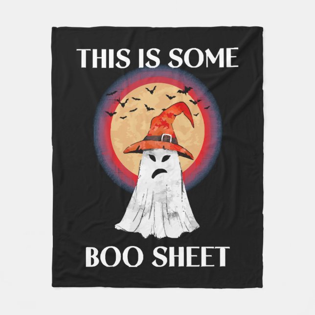 This Is Some Boo Sheet Halloween Ghost Funny Fleece Blanket (Front)