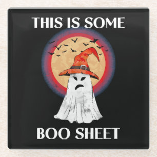 This Is Some Boo Sheet Halloween Ghost Funny Glass Coaster