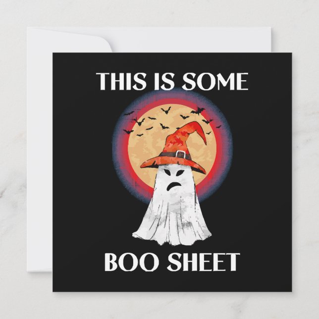 This Is Some Boo Sheet Halloween Ghost Funny Invitation (Back)