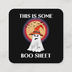 This Is Some Boo Sheet Halloween Ghost Funny Square Business Card