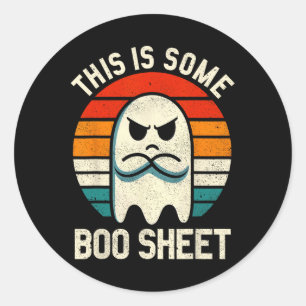 This Is Some Boo Sheet Retro Halloween Ghost For M Classic Round Sticker