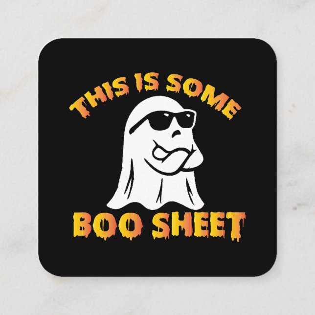 This is some boo sheet square business card (Back)