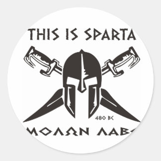 This is Sparta - Molon lave (black) Classic Round Sticker